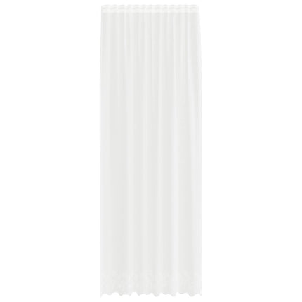 Lace Gardin med gardiner Blomstret Hvid 280 x 150 cm Polyester