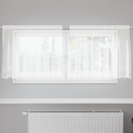 Lace Gardin med gardiner Hvid 200 x 120 cm Polyester