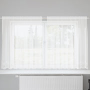 Lace Gardin med gardiner Blomstret Hvid 140 x 200 cm Polyester