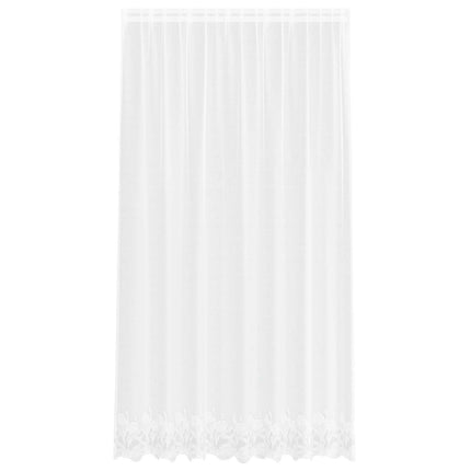 Lace Gardin med gardiner Blomstret Hvid 240 x 200 cm Polyester