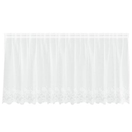 Lace Gardin med gardiner Blomstret Hvid 120 x 300 cm Polyester