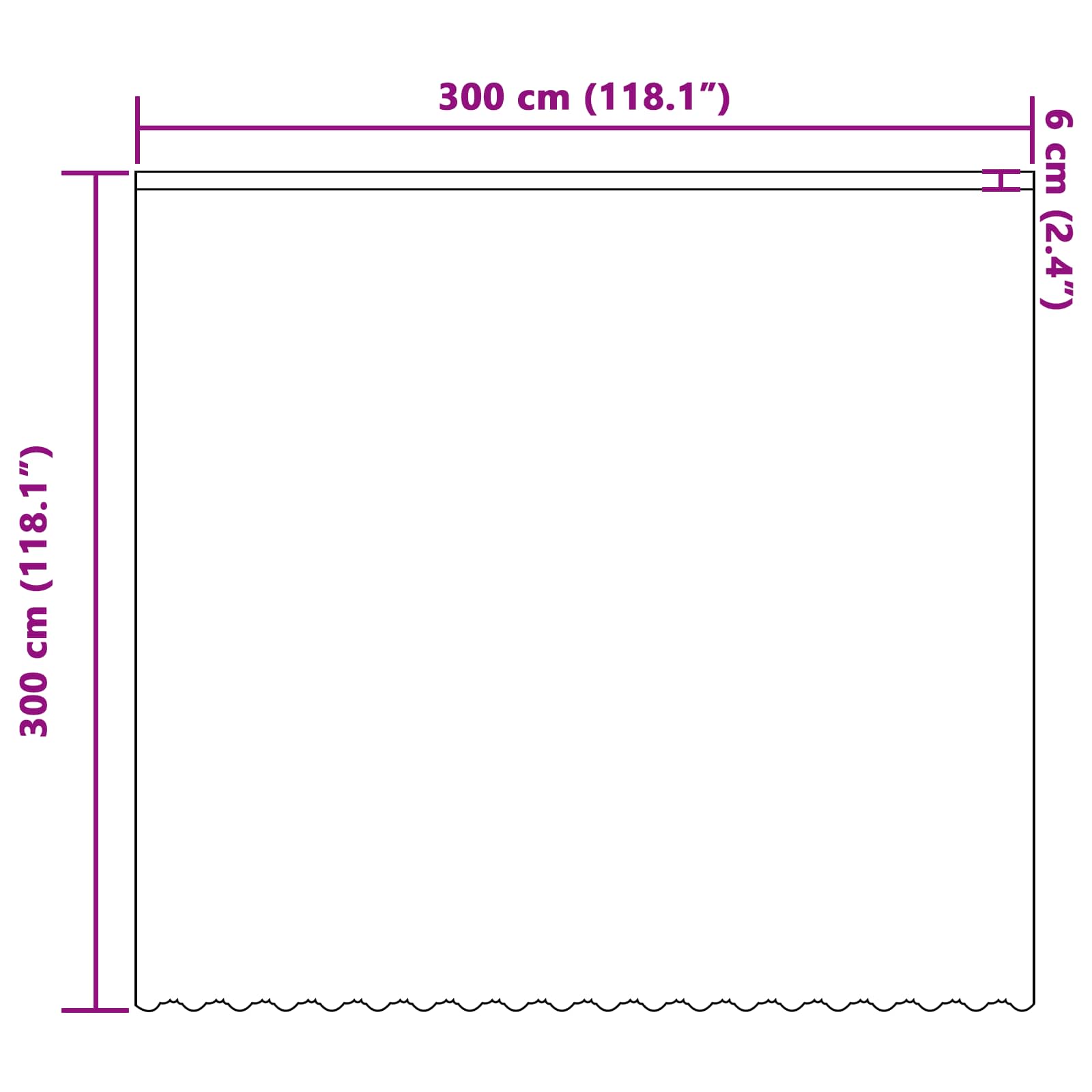 Lace Gardin med gardiner Blomstret Hvid 300 x 300 cm Polyester
