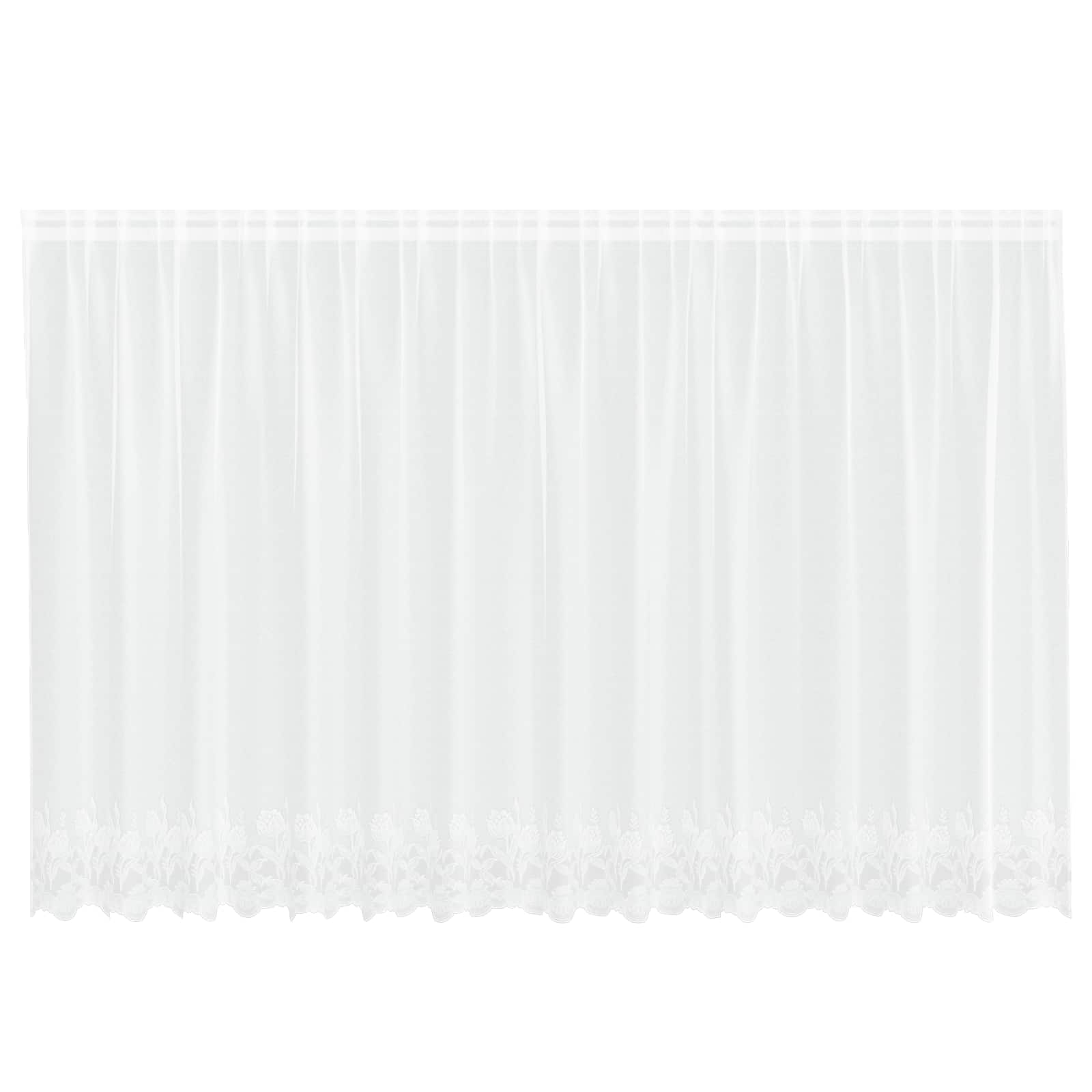 Lace Gardin med gardiner Blomstret Hvid 160 x 400 cm Polyester