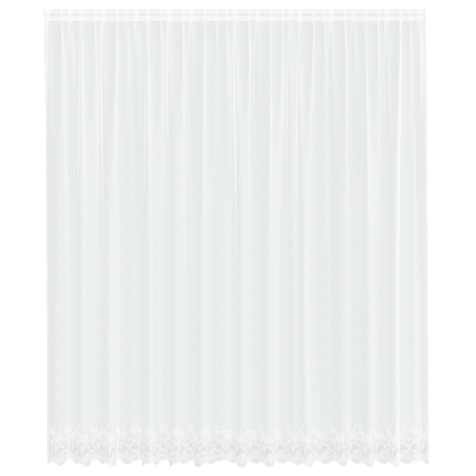 Lace Gardin med gardiner Blomstret Hvid 280 x 400 cm Polyester