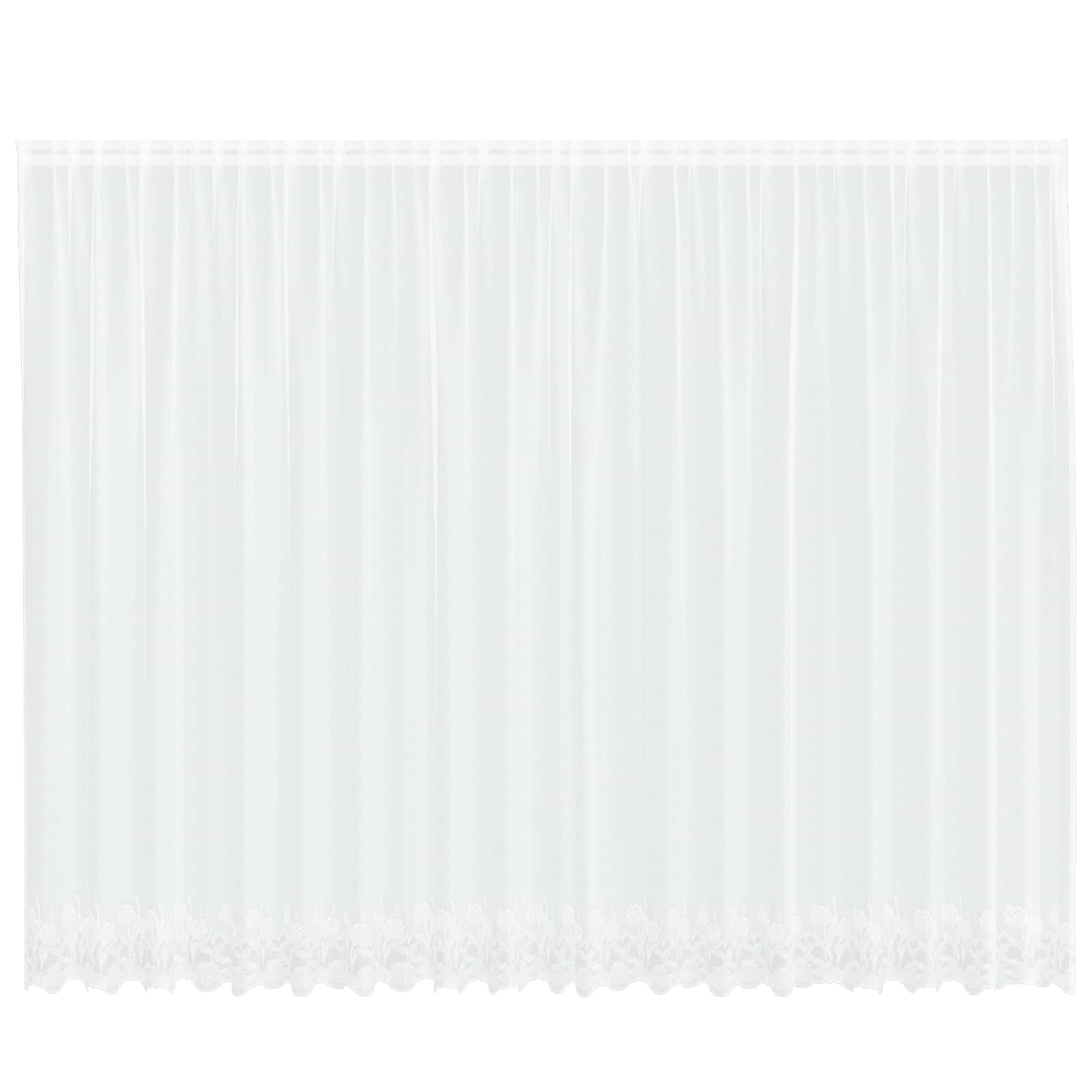 Lace Gardin med gardiner Blomstret Hvid 220 x 500 cm Polyester