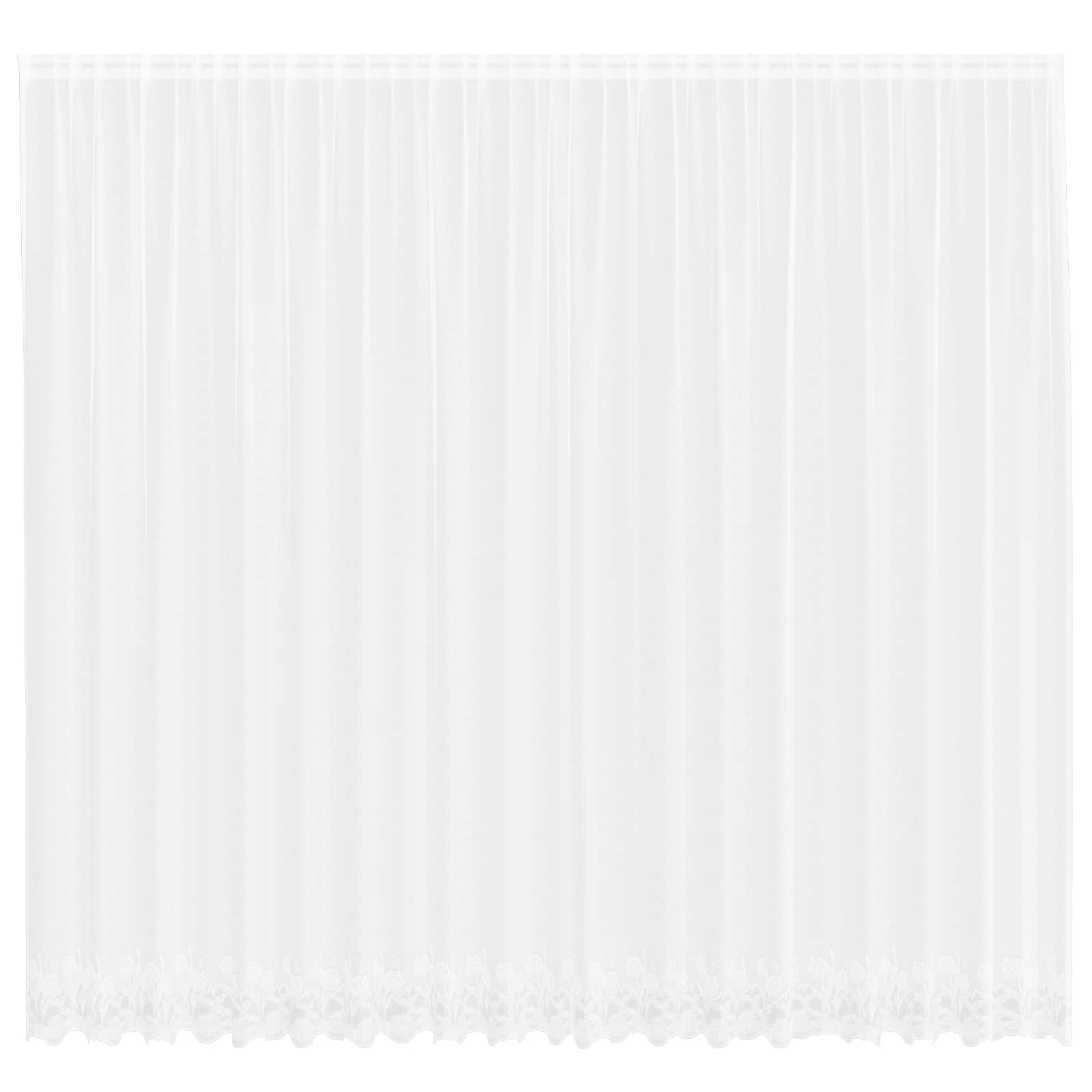 Lace Gardin med gardiner Blomstret Hvid 280 x 500 cm Polyester