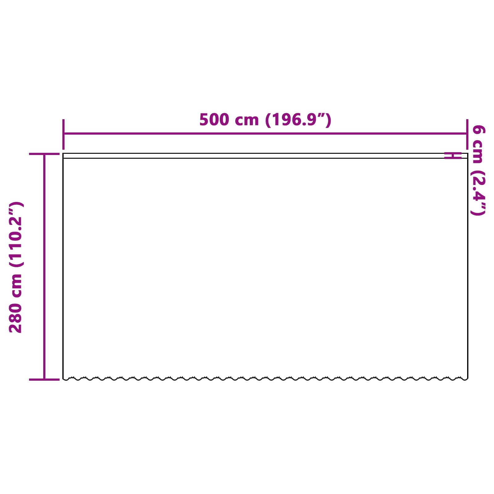 Lace Gardin med gardiner Blomstret Hvid 280 x 500 cm Polyester
