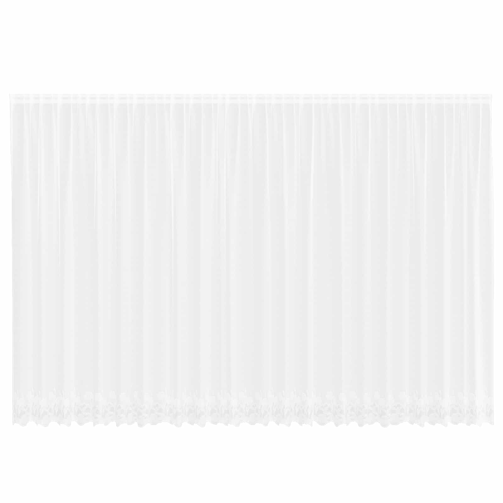 Lace Gardin med gardiner Blomstret Hvid 220 x 600 cm Polyester