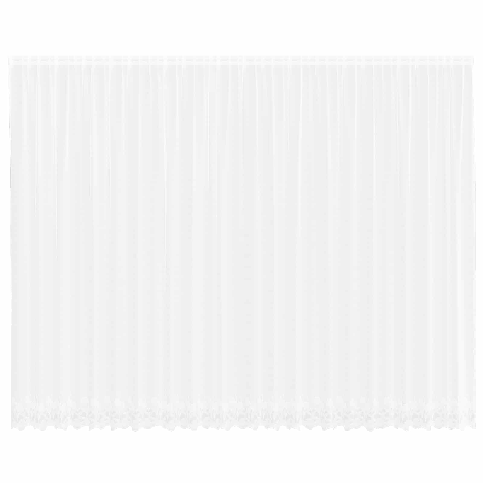 Lace Gardin med gardiner Blomstret Hvid 280 x 600 cm Polyester