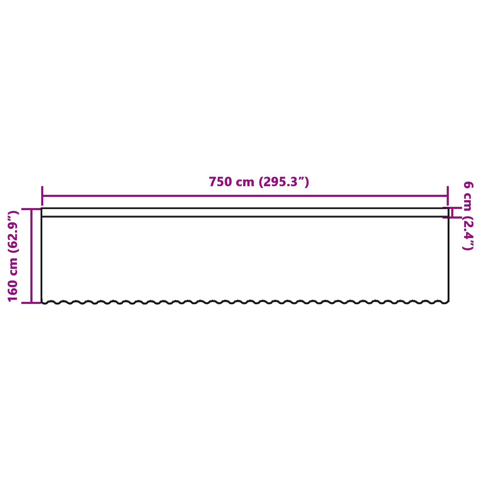 Lace Gardin med gardiner Blomstret Hvid 160 x 750 cm Polyester