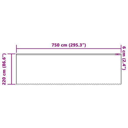 Lace Gardin Hvid 220 x 750 cm Polyester