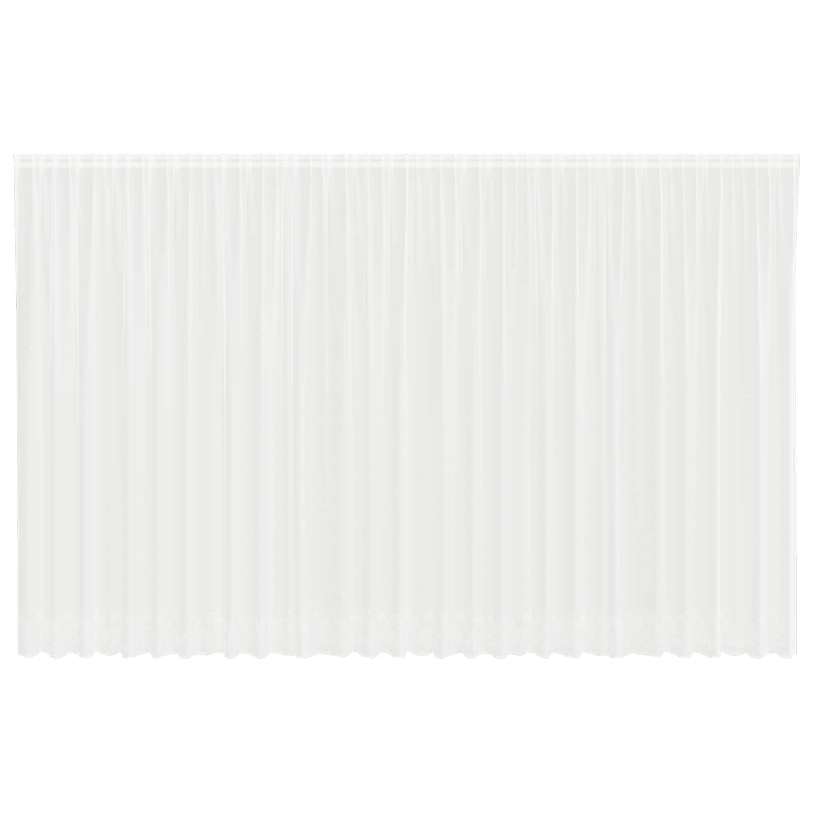 Lace Gardin med gardiner Blomstret Hvid 280 x 750 cm Polyester