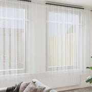 Lace Gardin med gardiner Blomstret Hvid 280 x 900 cm Polyester