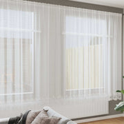 Lace Gardin med gardiner Blomstret Hvid 245 x 1200 cm Polyester