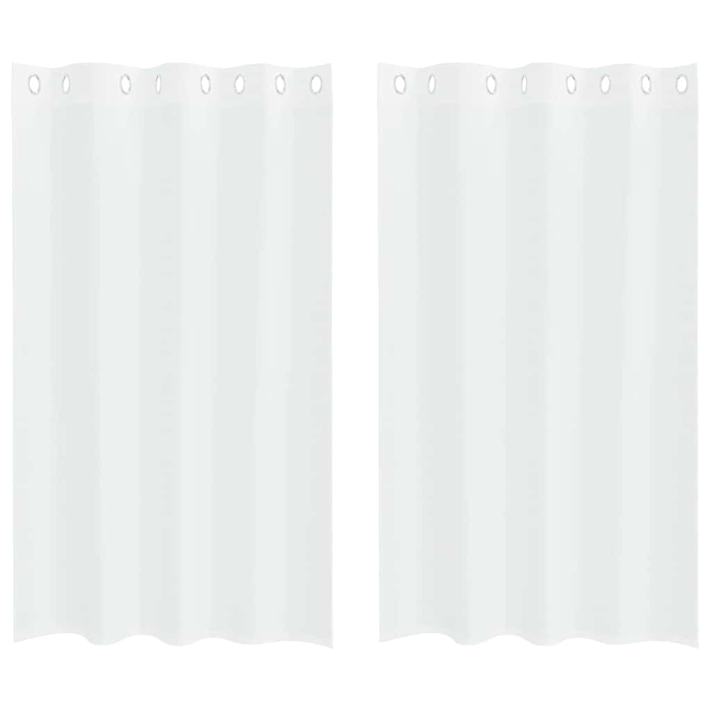 Voile Gardin med gardiner 2 pcs Hvid 175 x 140 cm Polyester