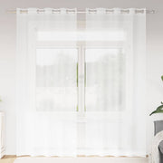 Voile Gardin med gardiner 2 pcs Hvid 260 x 140 cm Polyester