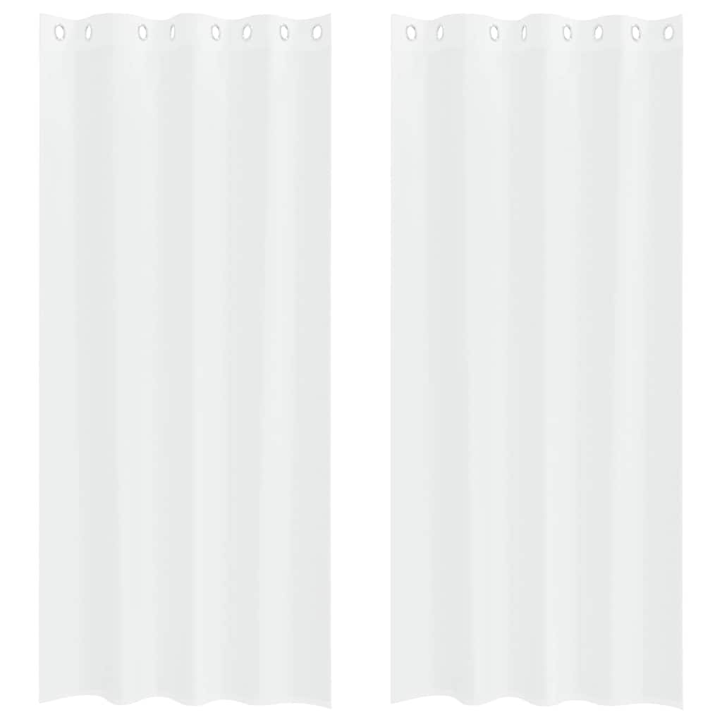Voile Gardin med gardiner 2 pcs Hvid 260 x 140 cm Polyester