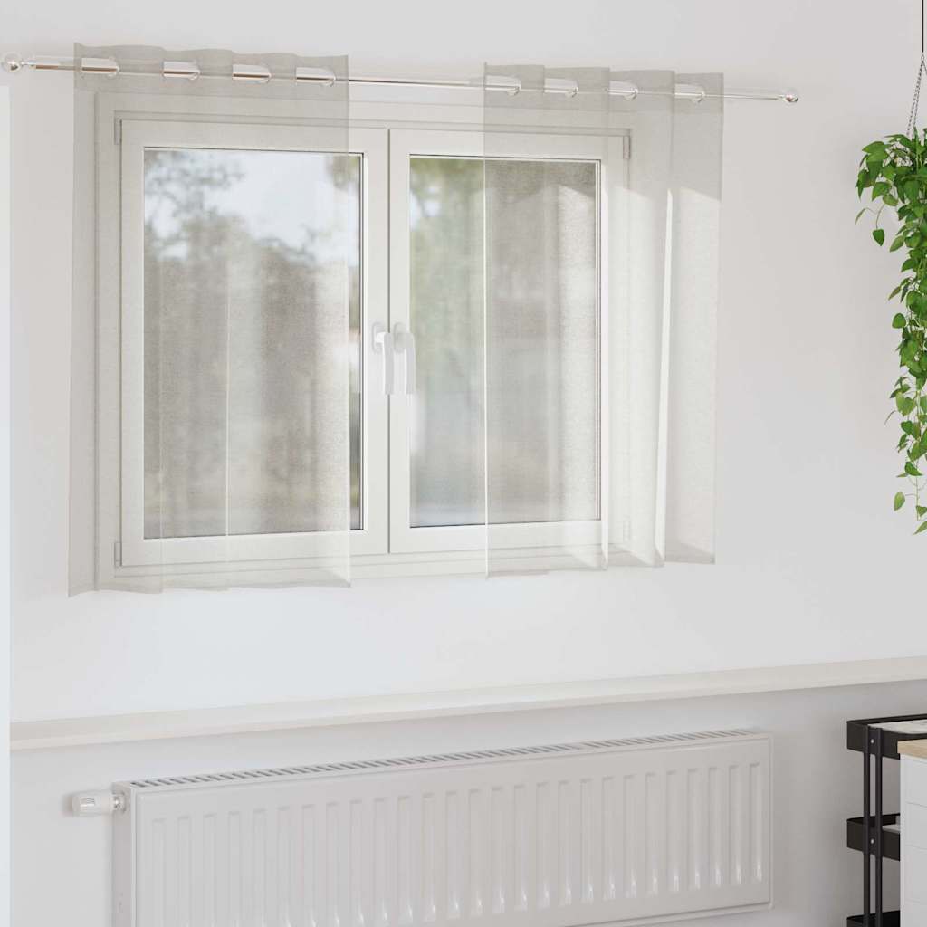 Voile Gardin med gardiner 2 pcs Creme 140 x 140 cm Polyester