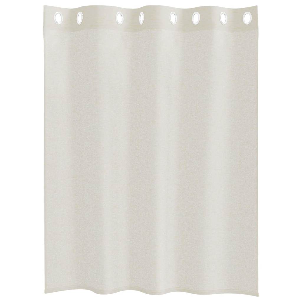 Voile Gardin med gardiner 2 pcs Creme 140 x 140 cm Polyester