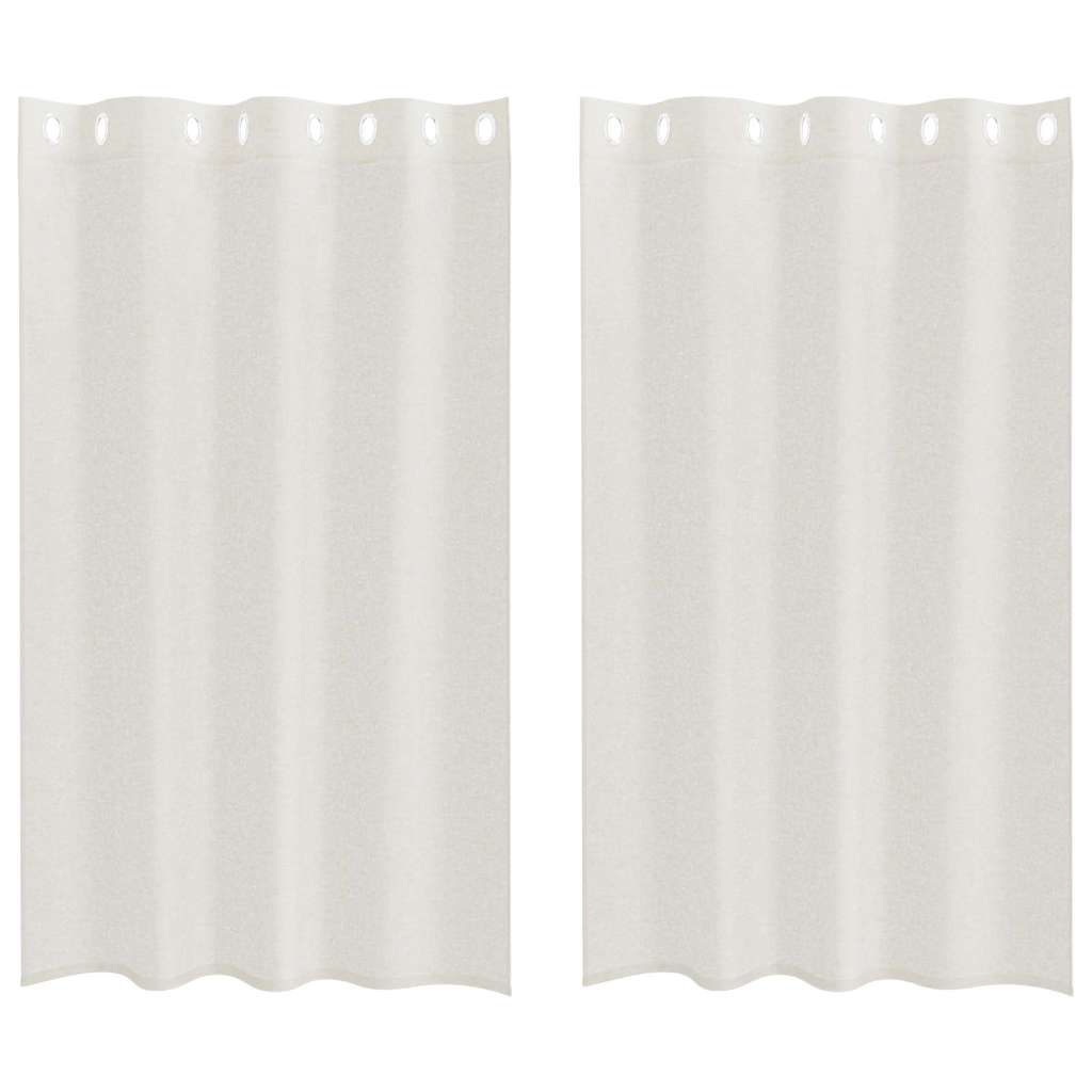 Voile Gardin med gardiner 2 pcs Creme 175 x 140 cm Polyester