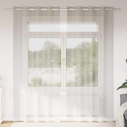 Voile Gardin med gardiner 2 pcs Creme 225 x 140 cm Polyester