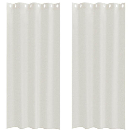 Voile Gardin med gardiner 2 pcs Creme 245 x 140 cm Polyester