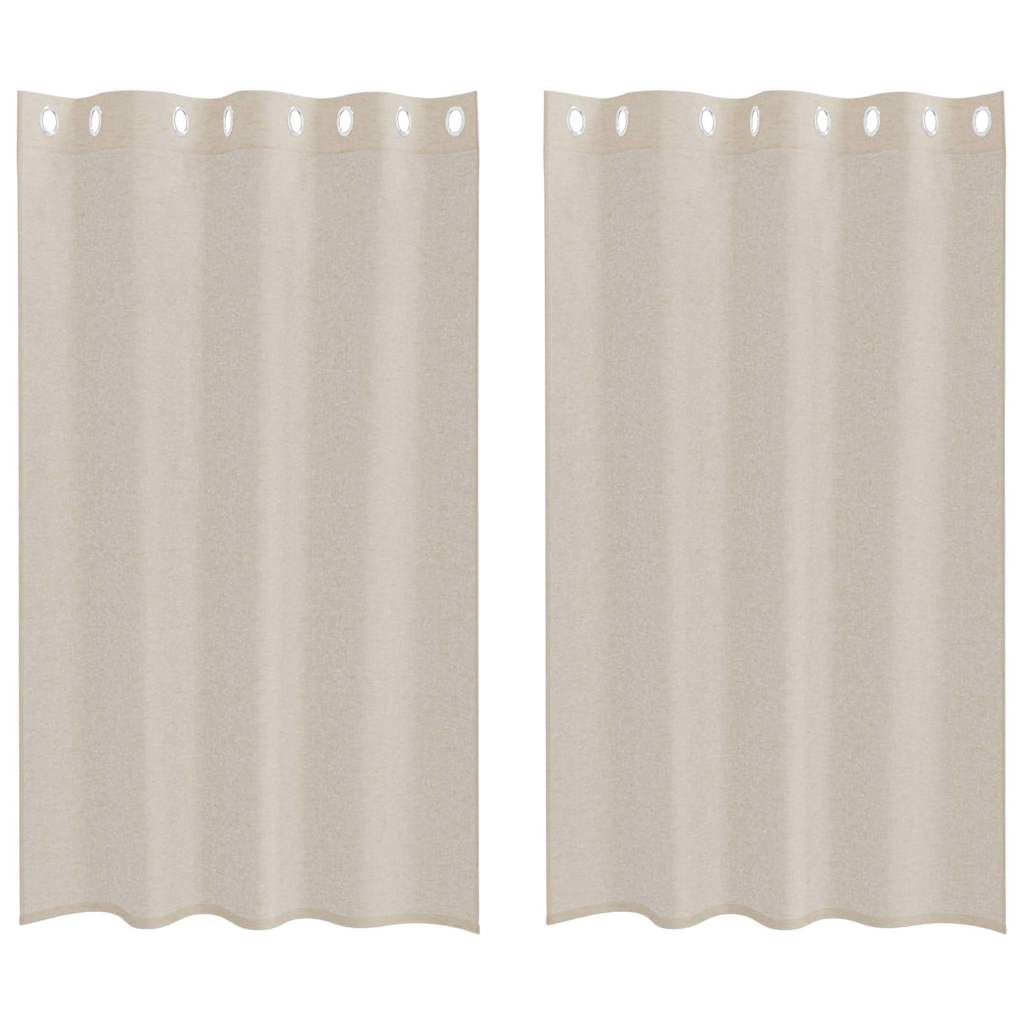 Voile Gardin 2 pcs Sandfarvet 175 x 140 cm Polyester