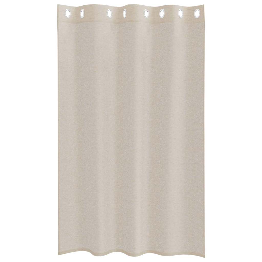 Voile Gardin 2 pcs Sandfarvet 175 x 140 cm Polyester