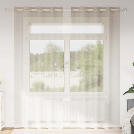 Voile Gardin 2 pcs Sandfarvet 245 x 140 cm Polyester