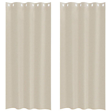 Voile Gardin 2 pcs Sandfarvet 260 x 140 cm Polyester