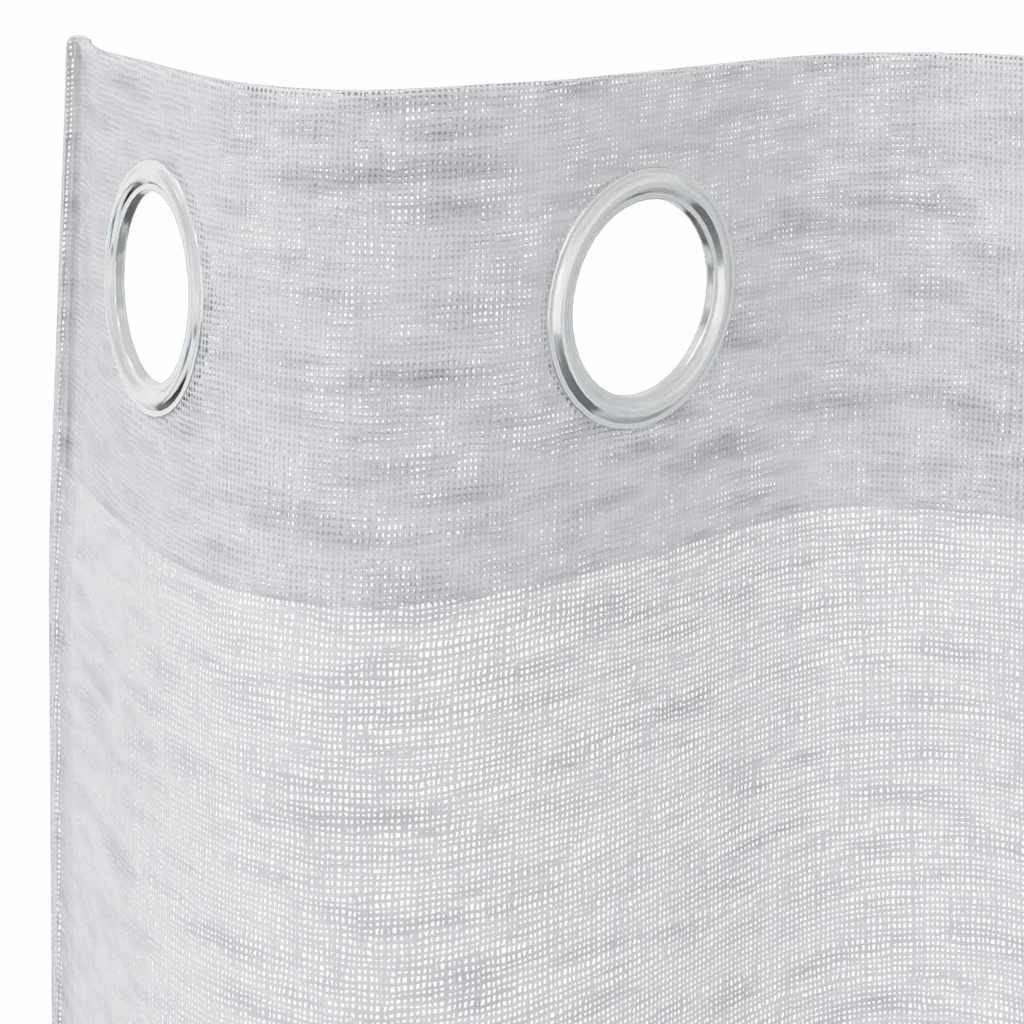 Voile Gardin med gardiner 2 pcs Lysegrå 175 x 140 cm Polyester