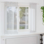 Voile Gardin med gardiner 2 pcs Lysegrå 175 x 140 cm Polyester
