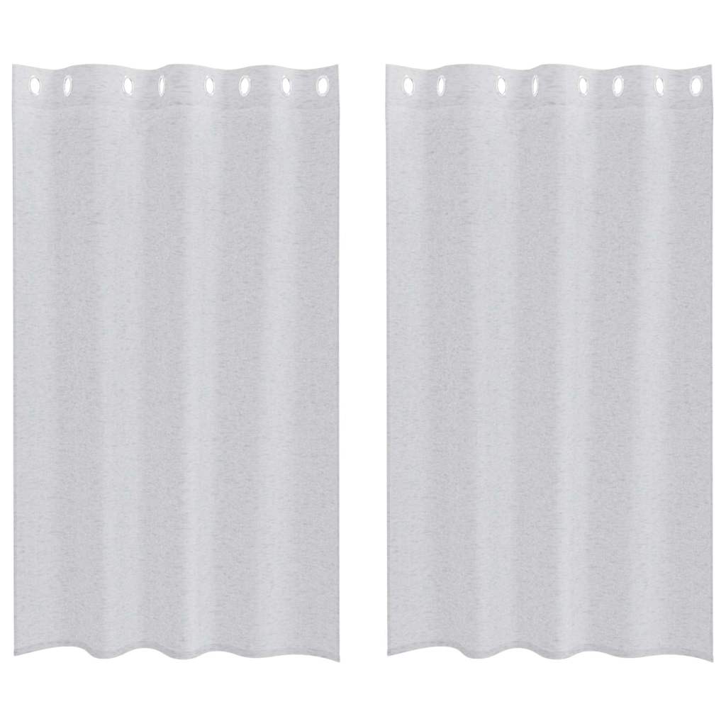 Voile Gardin med gardiner 2 pcs Lysegrå 175 x 140 cm Polyester