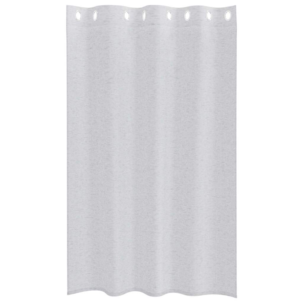 Voile Gardin med gardiner 2 pcs Lysegrå 175 x 140 cm Polyester
