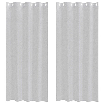 Voile Gardin 2 stk. Lysegrå 245 x 140 cm Polyester