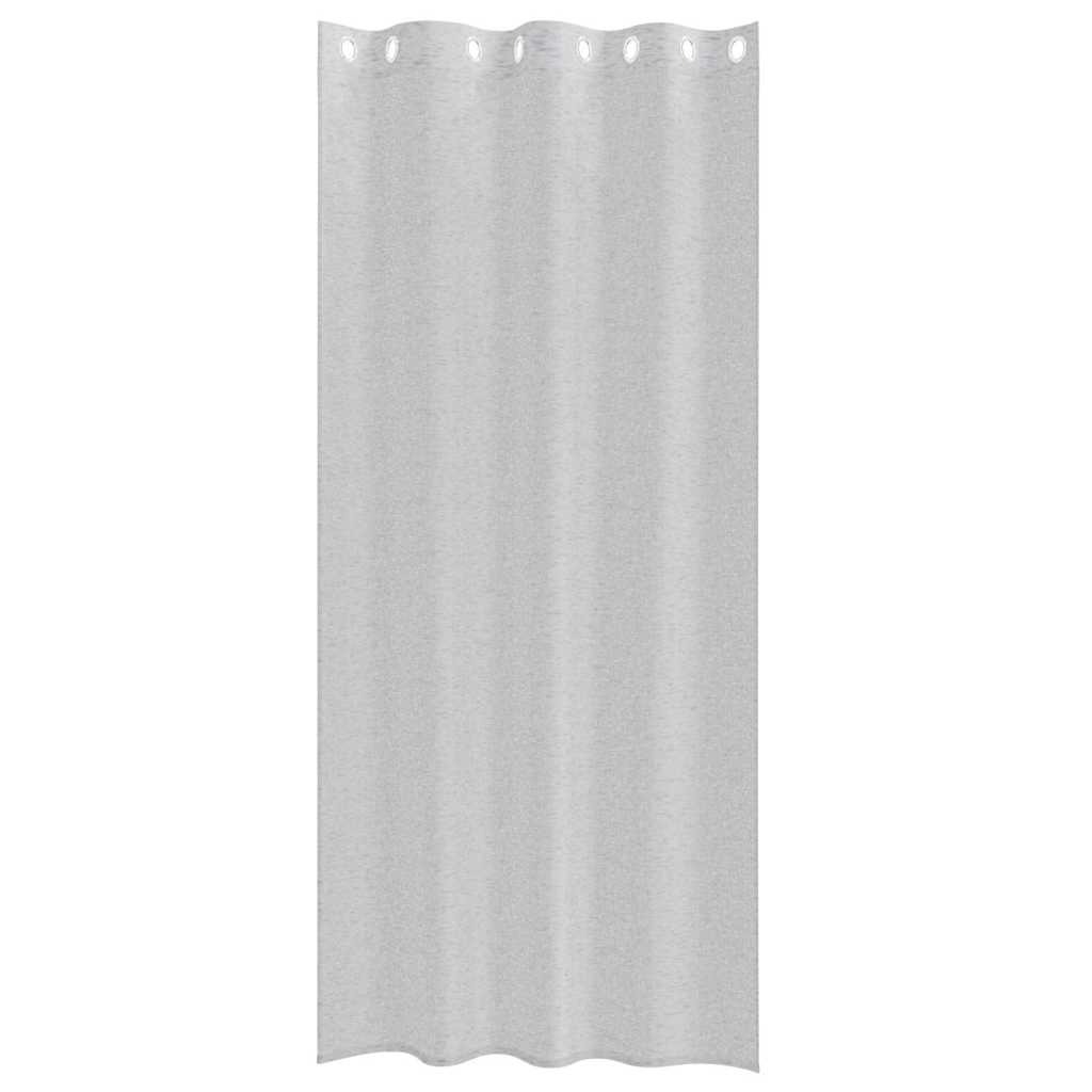 Voile Gardin med gardiner 2 pcs Lysegrå 260 x 140 cm Polyester
