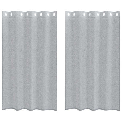 Voile Gardin med gardiner 2 pcs Mørkegrå 175 x 140 cm Polyester