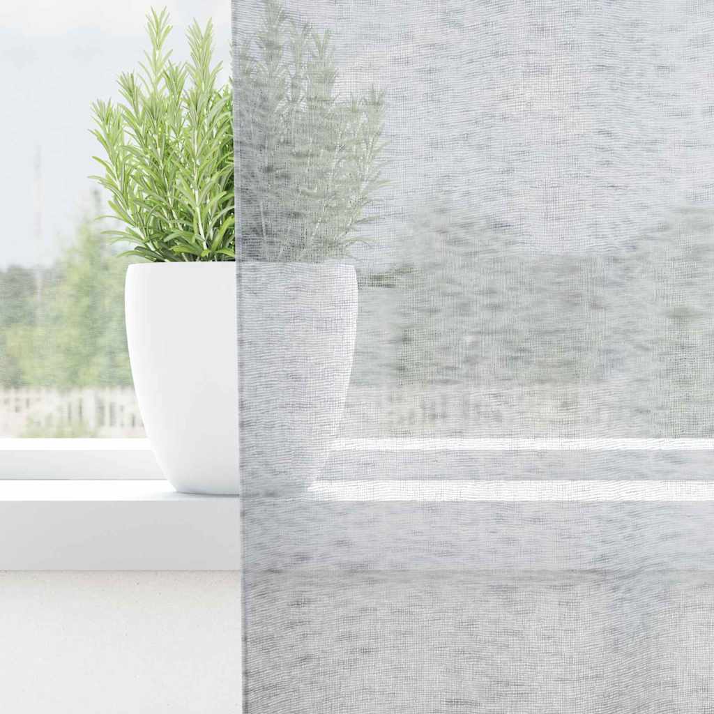 Voile Gardin med gardiner 2 pcs Mørkegrå 245 x 140 cm Polyester