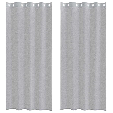 Voile Gardin med gardiner 2 pcs Mørkegrå 260 x 140 cm Polyester