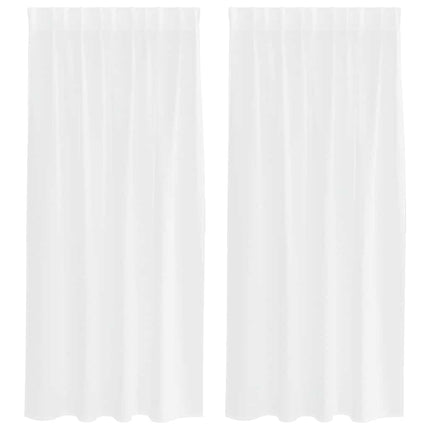 Voile Gardin 2 stk. Hvid 175 x 140 cm Polyester
