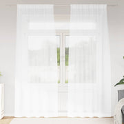 Voile Gardin med gardiner 2 pcs Hvid 245 x 140 cm Polyester