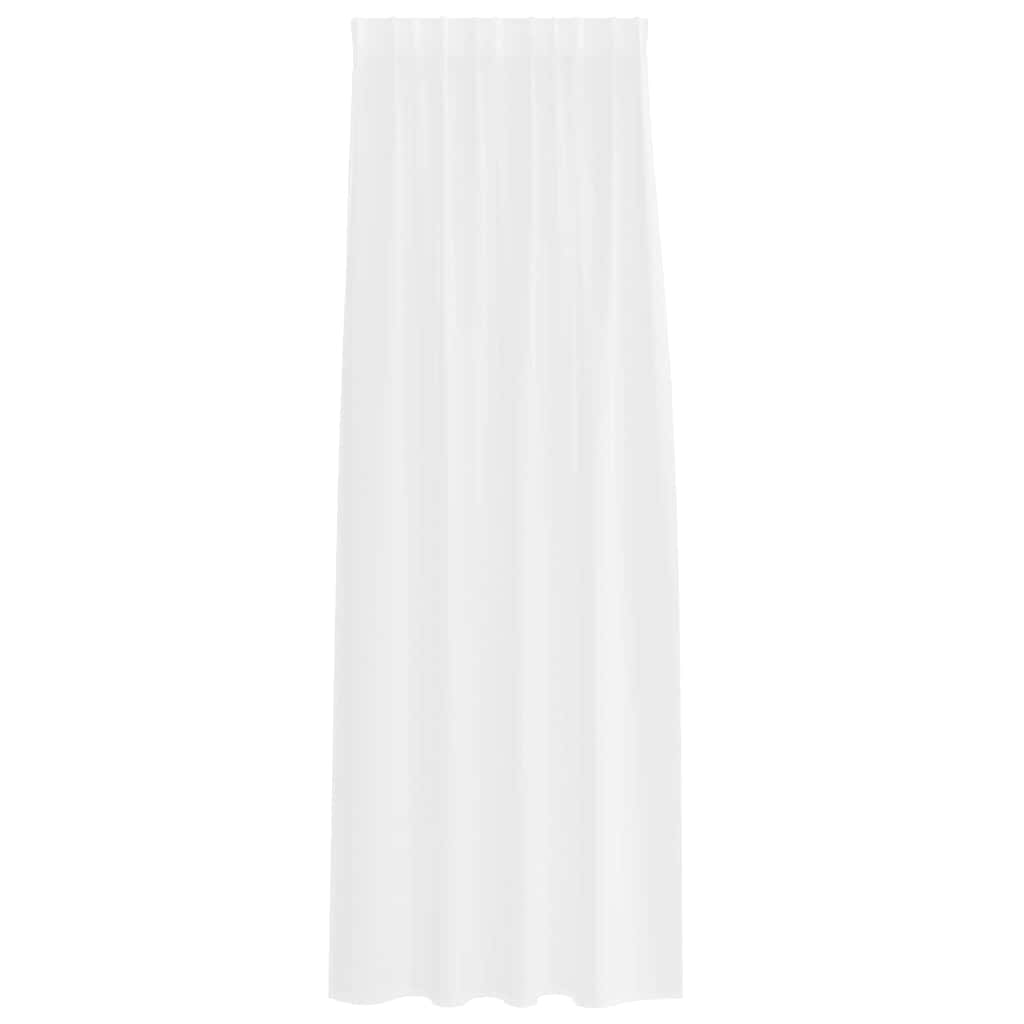 Voile Gardin med gardiner 2 pcs Hvid 245 x 140 cm Polyester