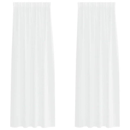 Voile Gardin med gardiner 2 pcs Hvid 260 x 140 cm Polyester