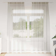 Voile Gardin med gardiner 2 pcs Creme 260 x 140 cm Polyester
