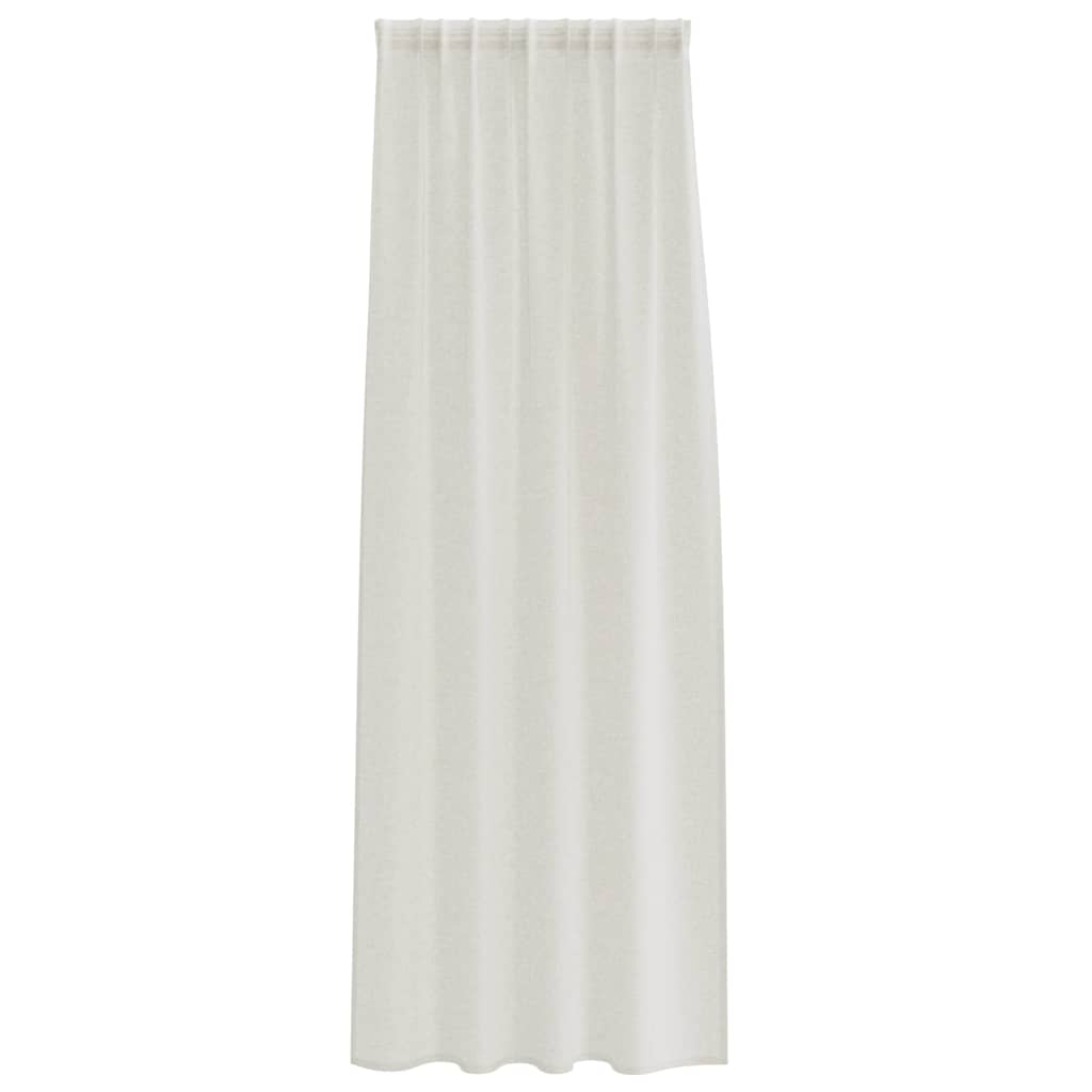 Voile Gardin med gardiner 2 pcs Creme 260 x 140 cm Polyester