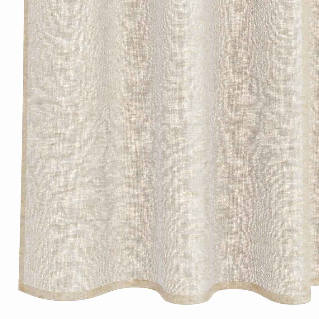 Voile Gardin 2 pcs Sandfarvet 140 x 140 cm Polyester