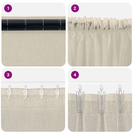 Voile Gardin 2 pcs Sandfarvet 175 x 140 cm Polyester