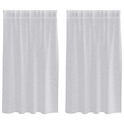 Voile Gardin med gardiner 2 pcs Lysegrå 140 x 140 cm Polyester