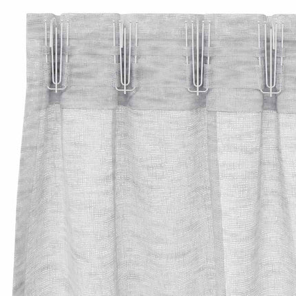 Voile Gardin med gardiner 2 pcs Lysegrå 225 x 140 cm Polyester