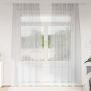 Voile Gardin med gardiner 2 pcs Lysegrå 260 x 140 cm Polyester